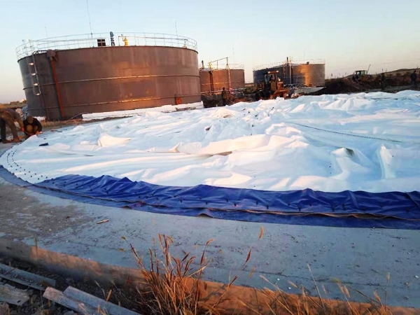 2000方雙膜氣柜按裝中